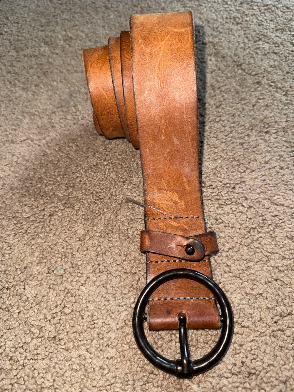 Vintage thick leather belt Amsterdam leather